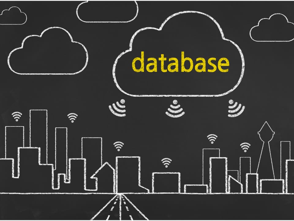 dessin graphique représentant une base de données dans un nuage